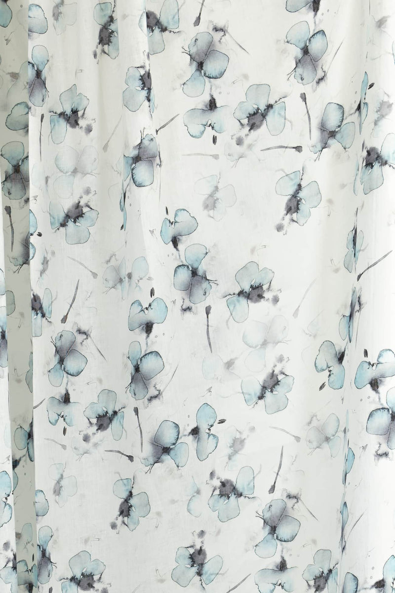 Blue Petals Linen Woven - Marcy Tilton Fabrics