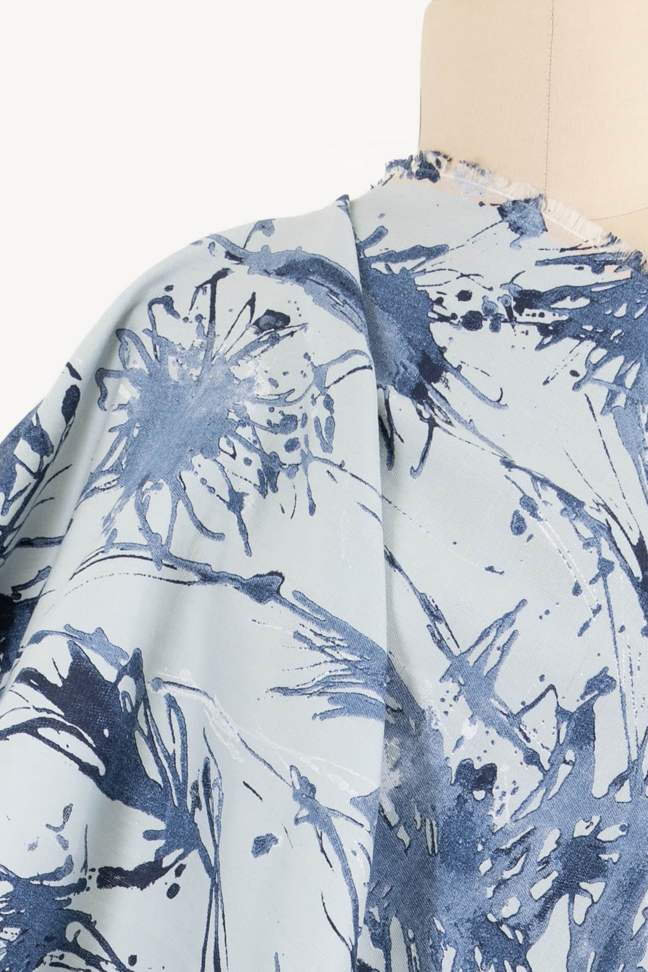 Blue Spatter Italian Cotton Woven - Marcy Tilton Fabrics