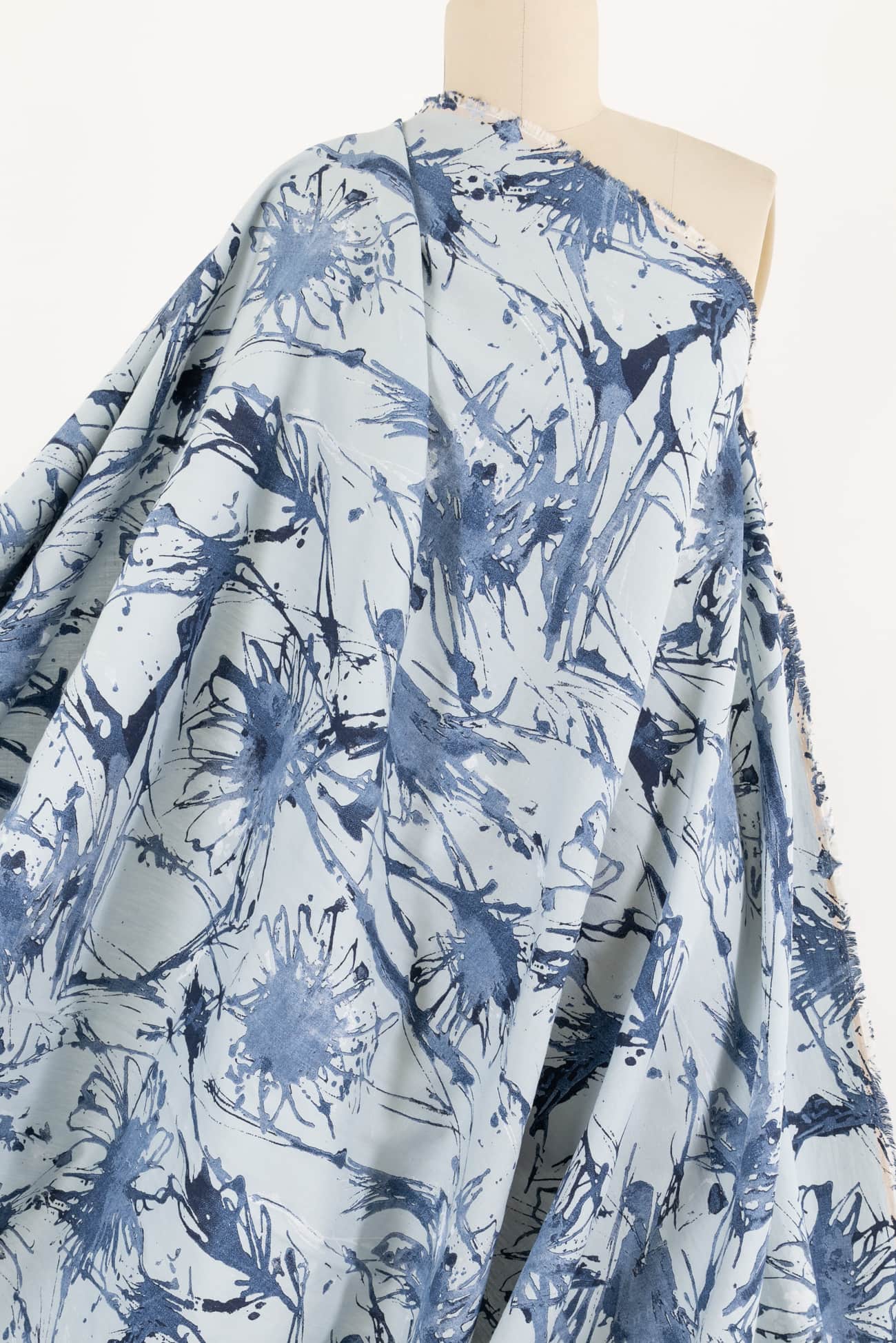 Blue Spatter Italian Cotton Woven - Marcy Tilton Fabrics
