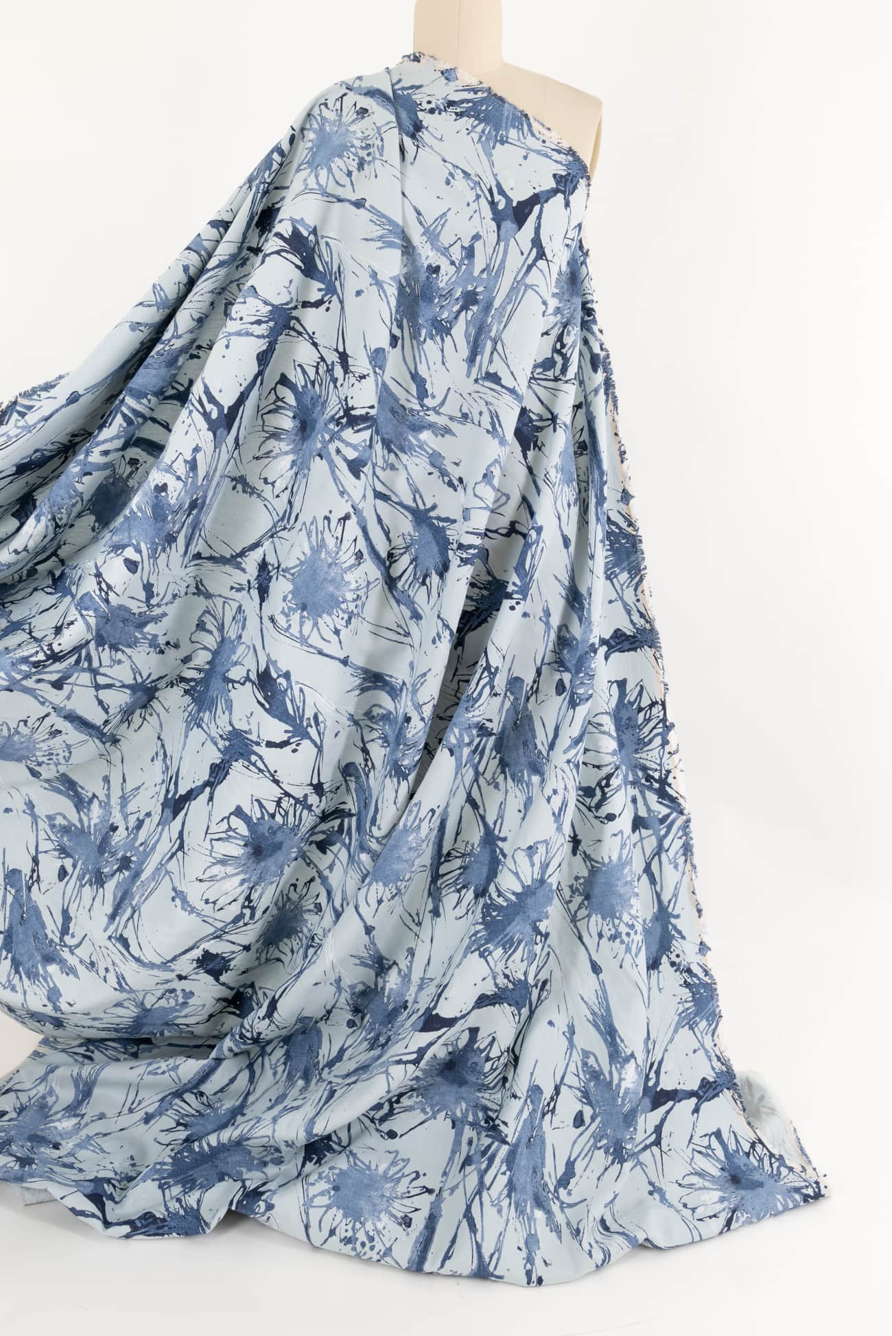 Blue Spatter Italian Cotton Woven - Marcy Tilton Fabrics