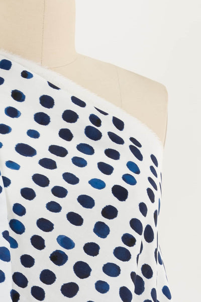 Blue Thumbprint Dot Italian Cotton Woven - Marcy Tilton Fabrics