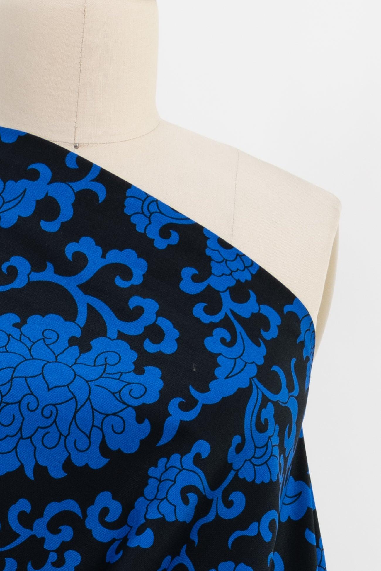 Cobalt Chinese Clouds Stretch Cotton Woven - Marcy Tilton Fabrics