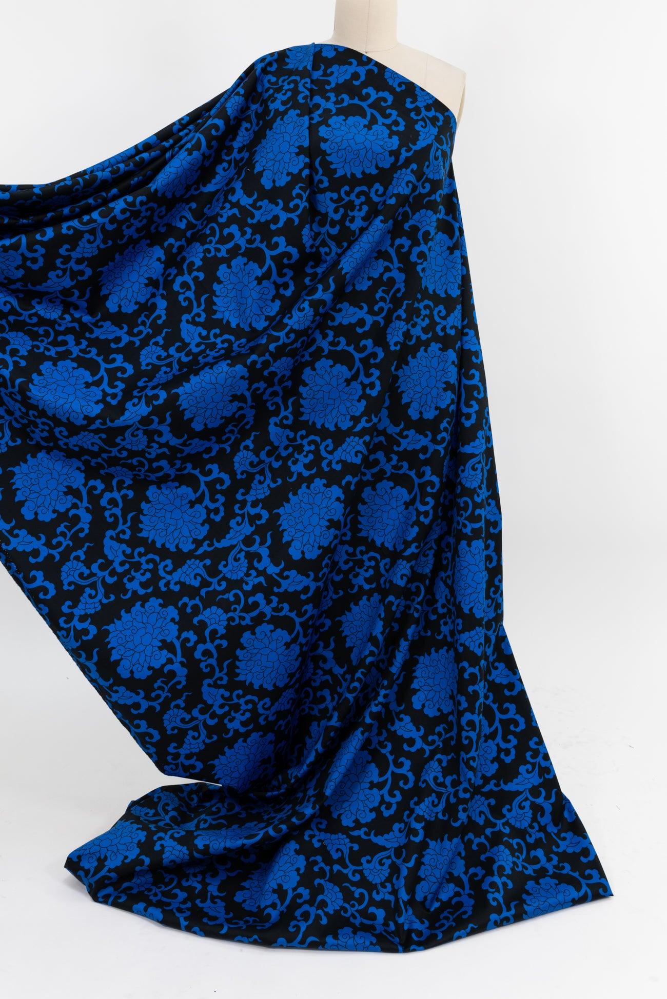 Cobalt Chinese Clouds Stretch Cotton Woven - Marcy Tilton Fabrics