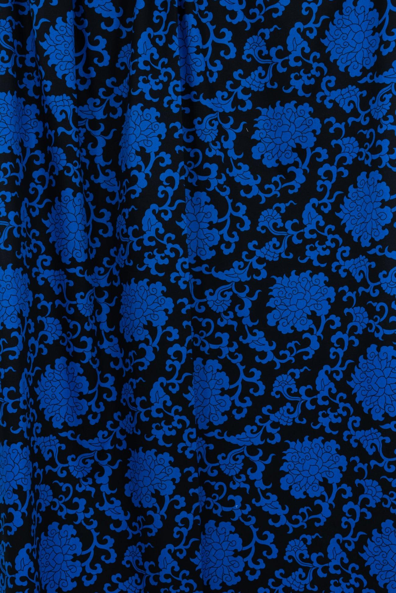 Cobalt Chinese Clouds Stretch Cotton Woven - Marcy Tilton Fabrics