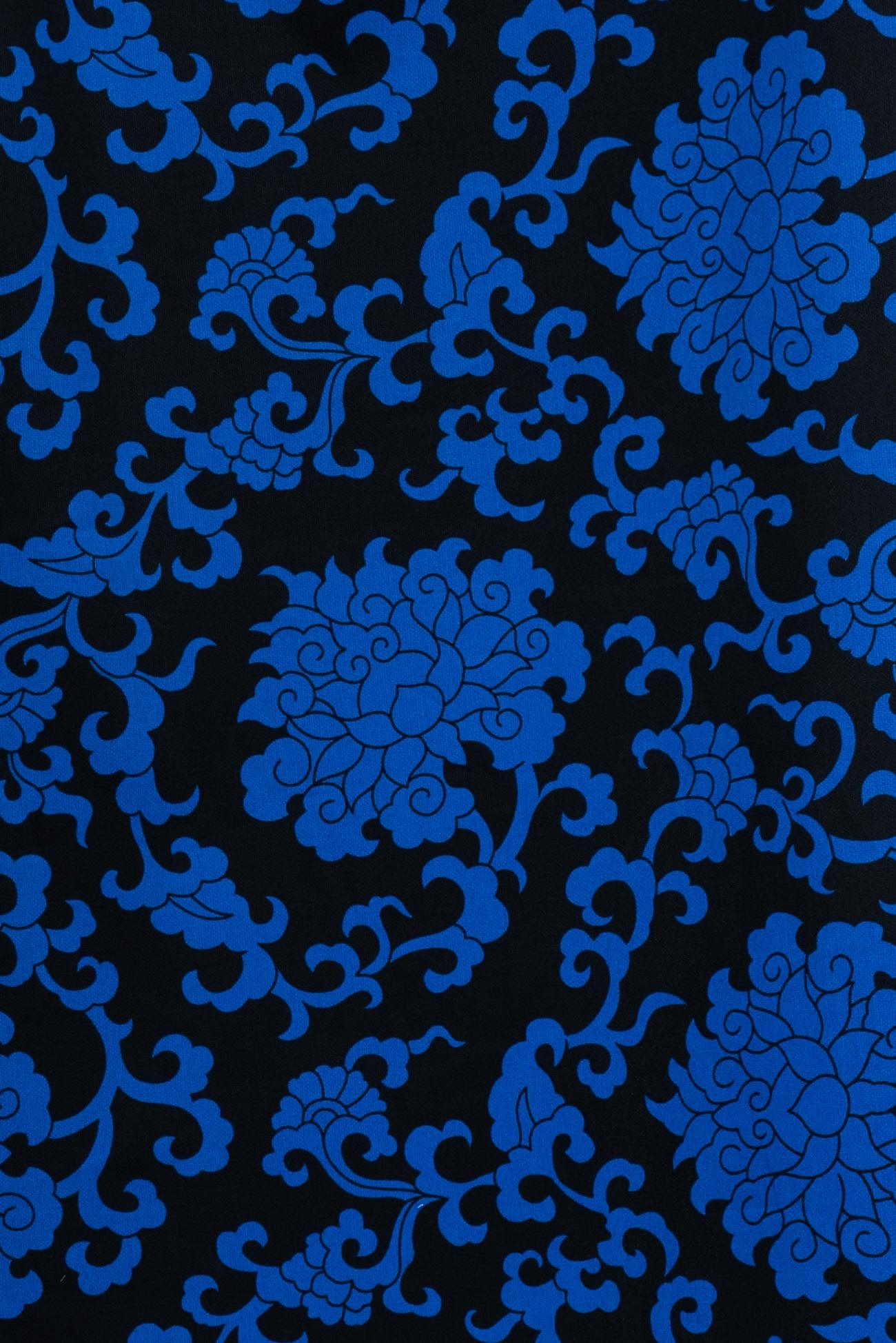 Cobalt Chinese Clouds Stretch Cotton Woven - Marcy Tilton Fabrics