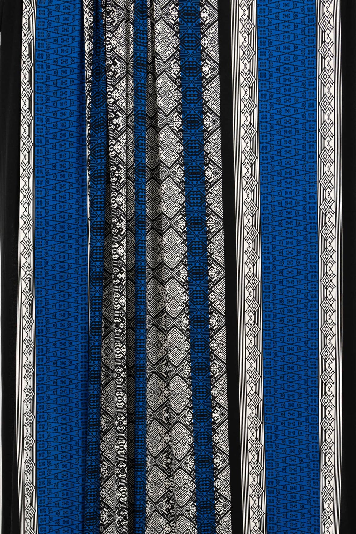 Tribal Cobalt Viscose Knit - Marcy Tilton Fabrics
