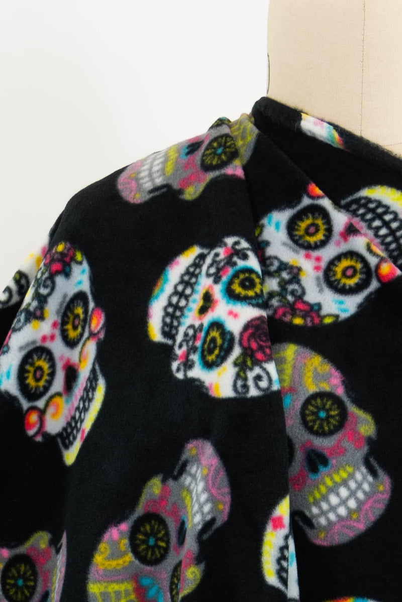 Day Of The Dead Fleece Knit - Marcy Tilton Fabrics