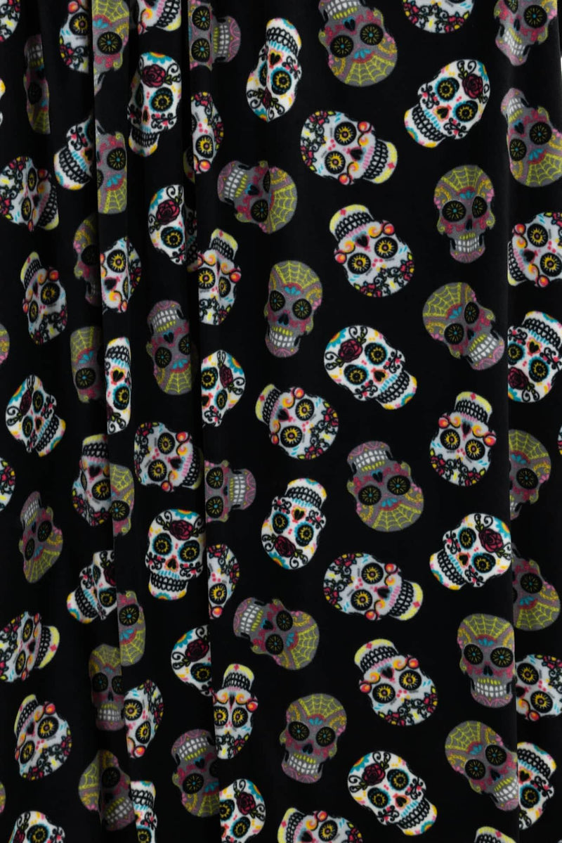 Day Of The Dead Fleece Knit - Marcy Tilton Fabrics