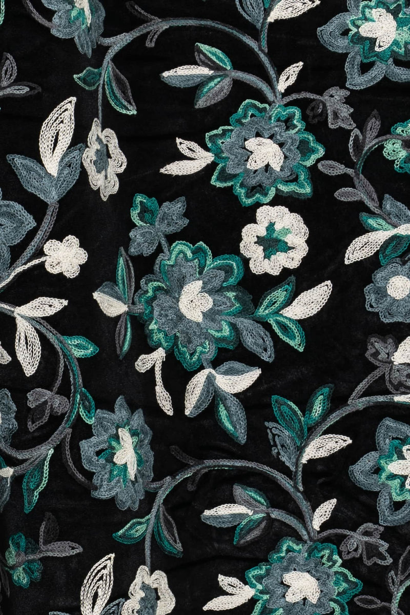 Elena Embroidered Velvet Knit - Marcy Tilton Fabrics