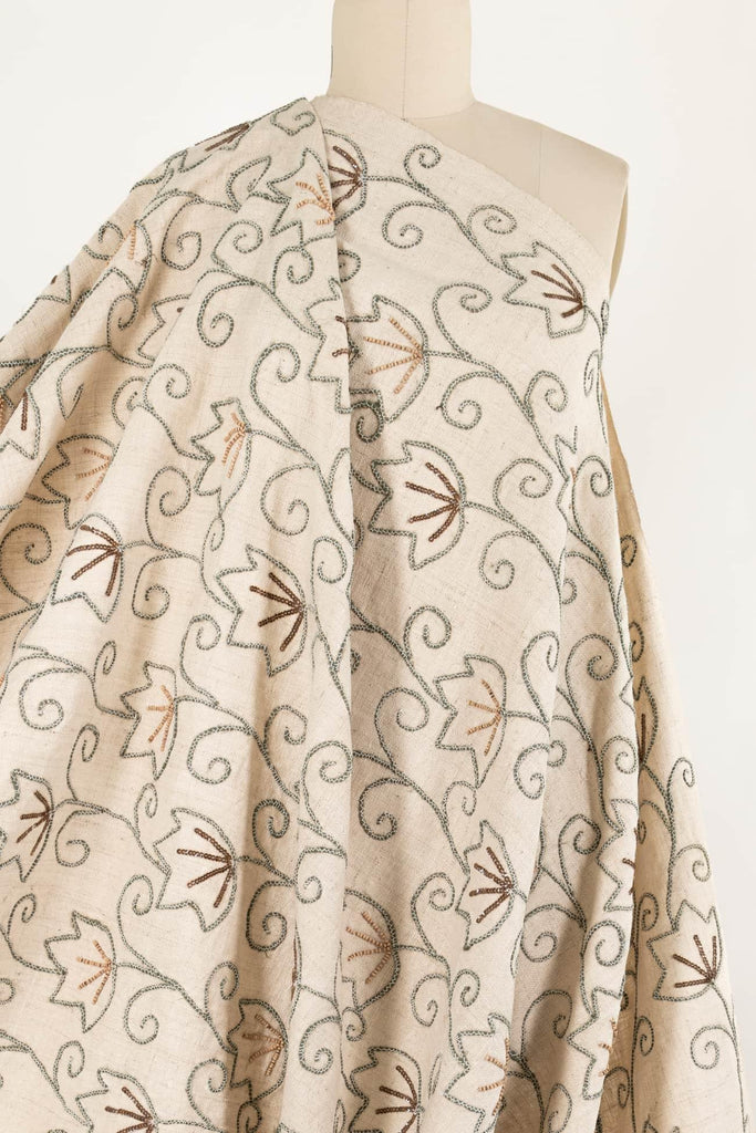 Embroidered Raw Silk Woven - Marcy Tilton Fabrics