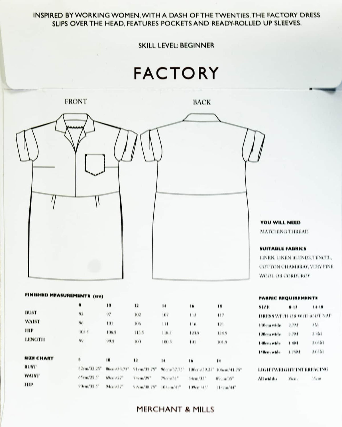 The Factory Dress Pattern - Marcy Tilton Fabrics