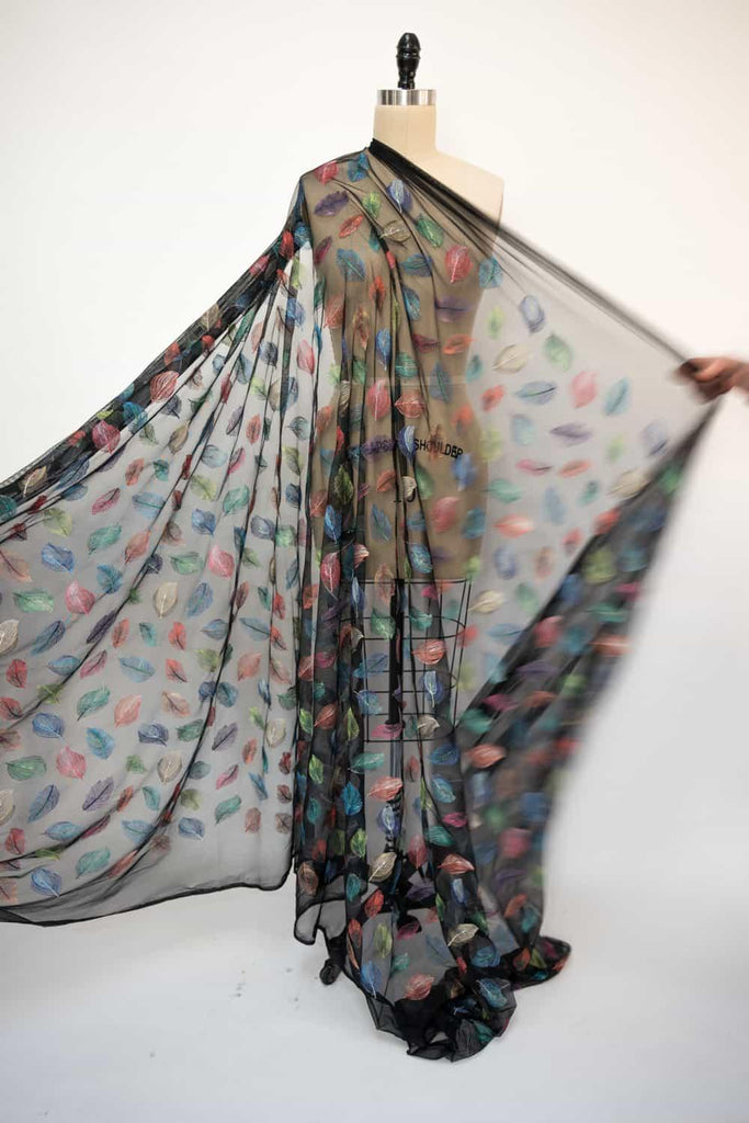 Floating Feathers Mesh Knit - Marcy Tilton Fabrics