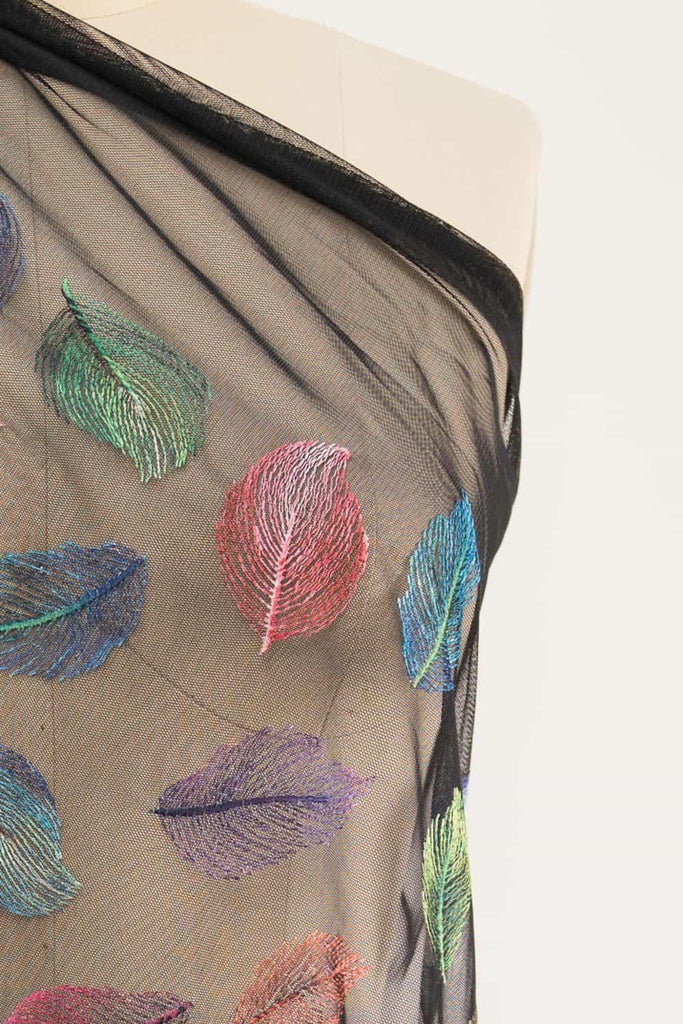 Floating Feathers Mesh Knit - Marcy Tilton Fabrics