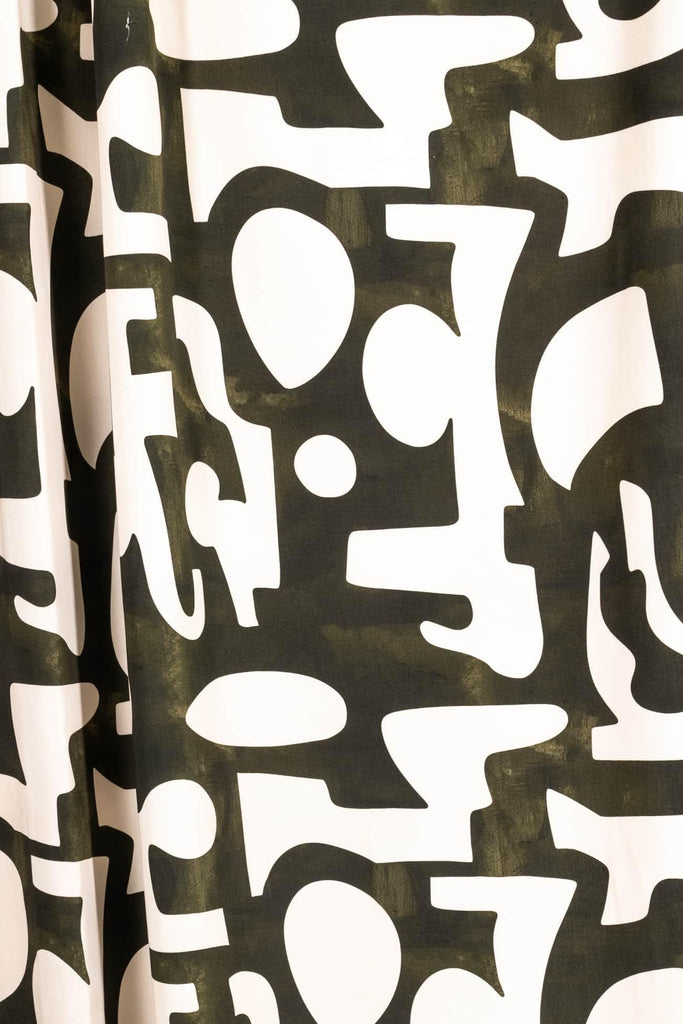 Green Jigsaw Viscose Woven - Marcy Tilton Fabrics