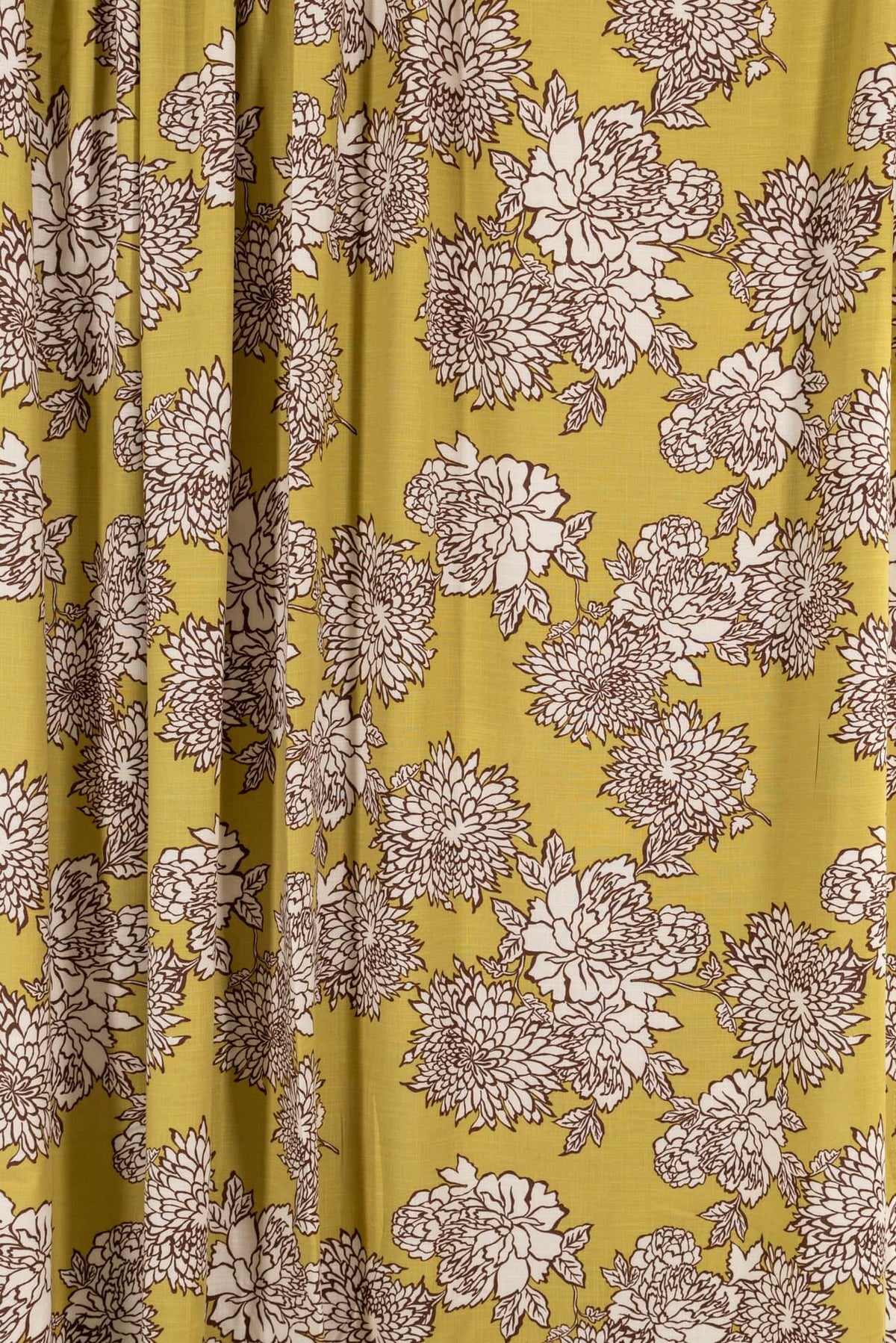 Green Mums Floral Woven - Marcy Tilton Fabrics
