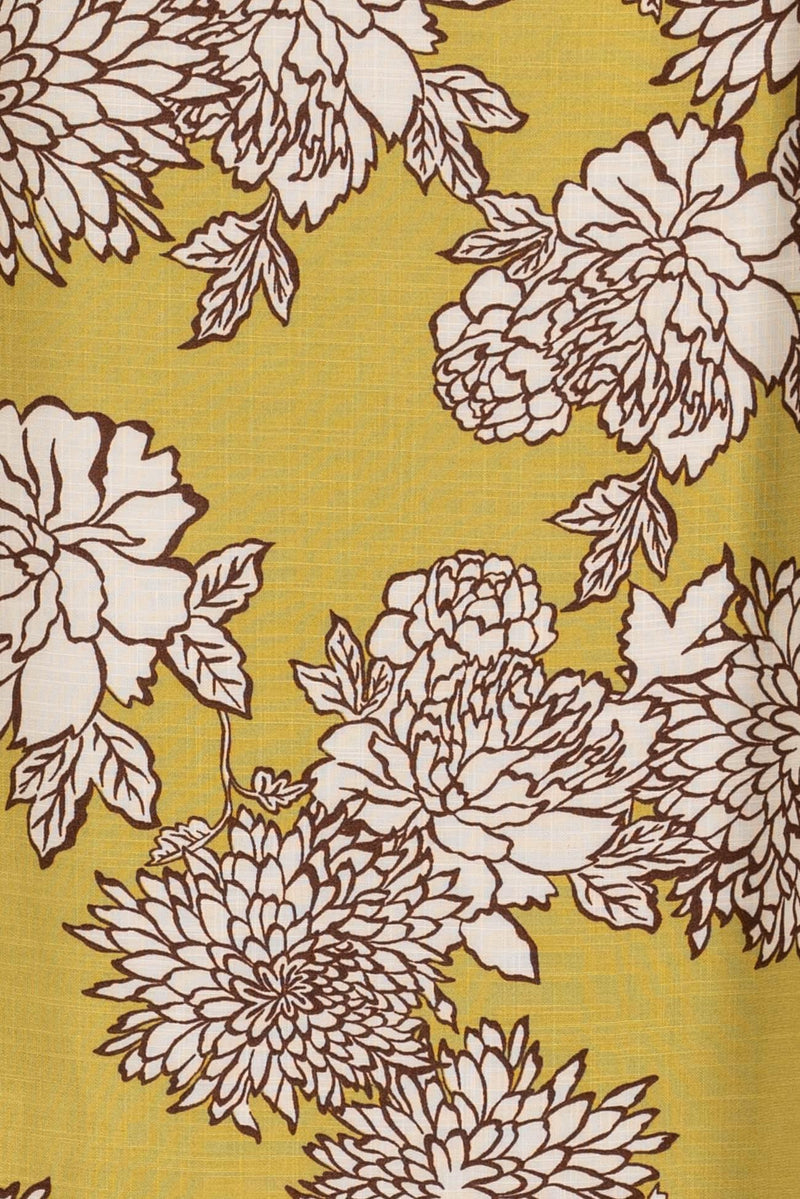 Green Mums Floral Woven - Marcy Tilton Fabrics