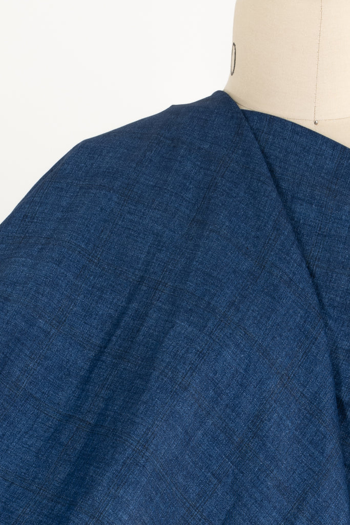 Imogen Blue Linen Woven - Marcy Tilton Fabrics