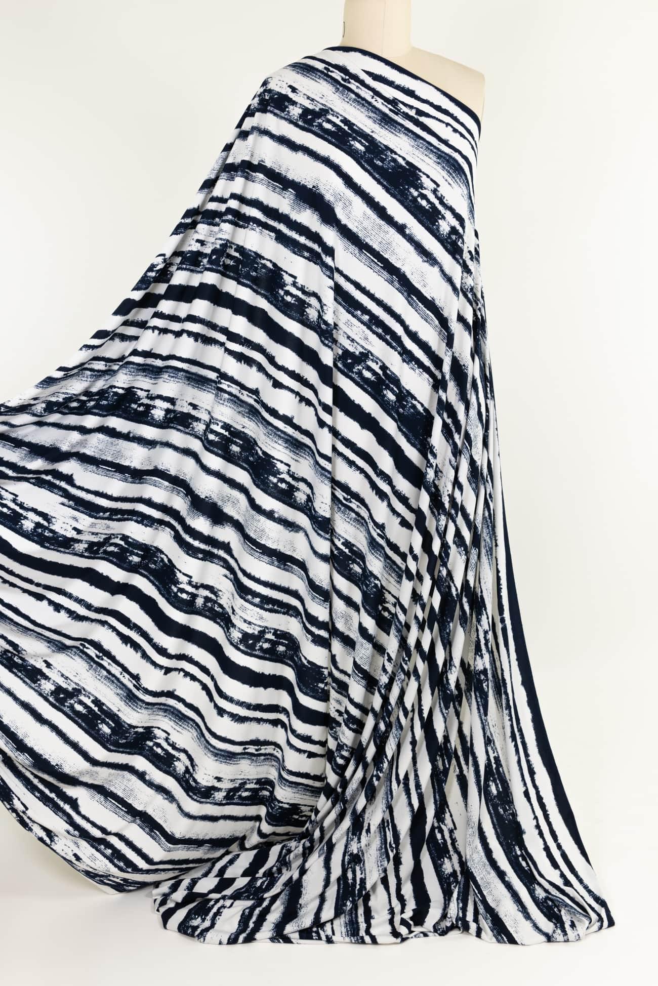 Indigo Strata Parisian Microfiber Knit - Marcy Tilton Fabrics