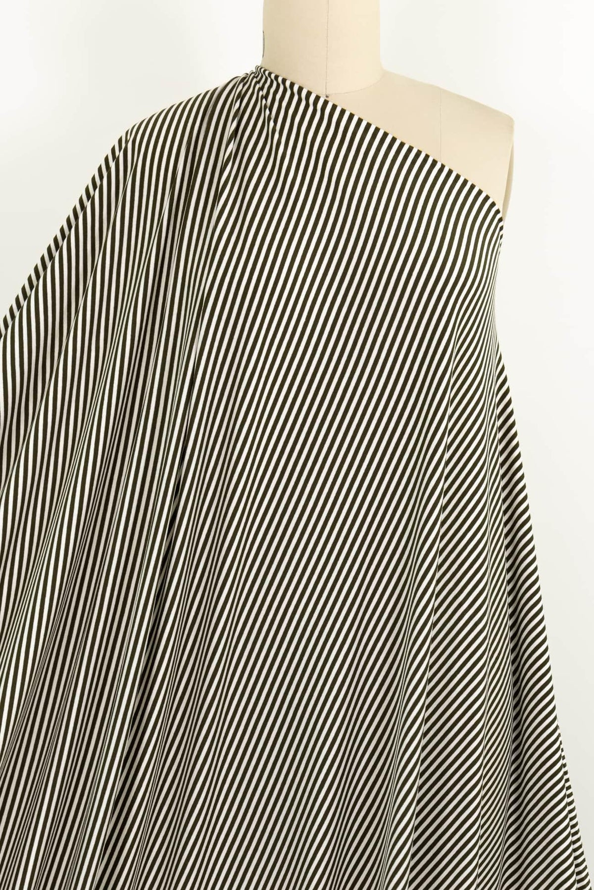 Ivory And Olive Stripes USA Knit - Marcy Tilton Fabrics