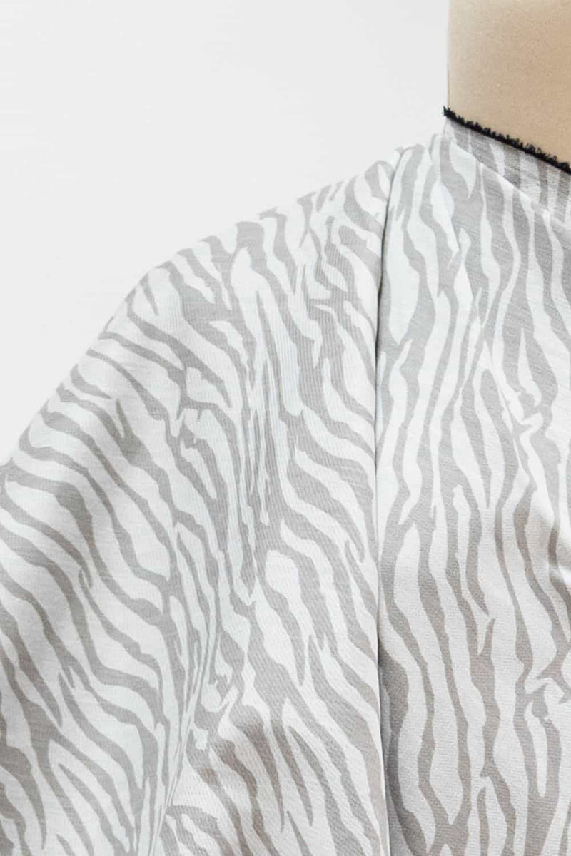 Ivory Zebra Stretch Denim Woven - Marcy Tilton Fabrics