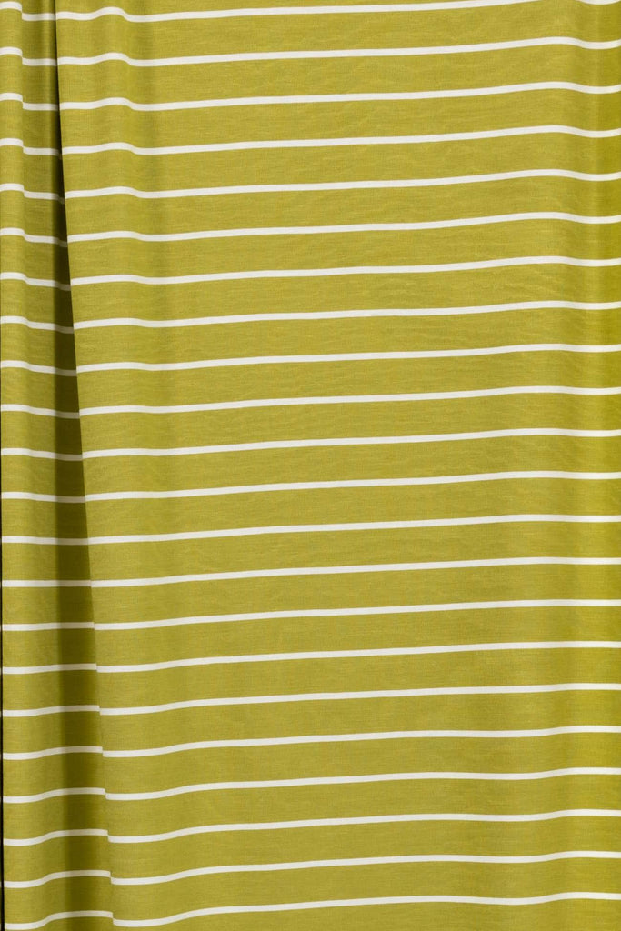 Key Lime Stripe Bamboo Rayon/Spandex Knit - Marcy Tilton Fabrics