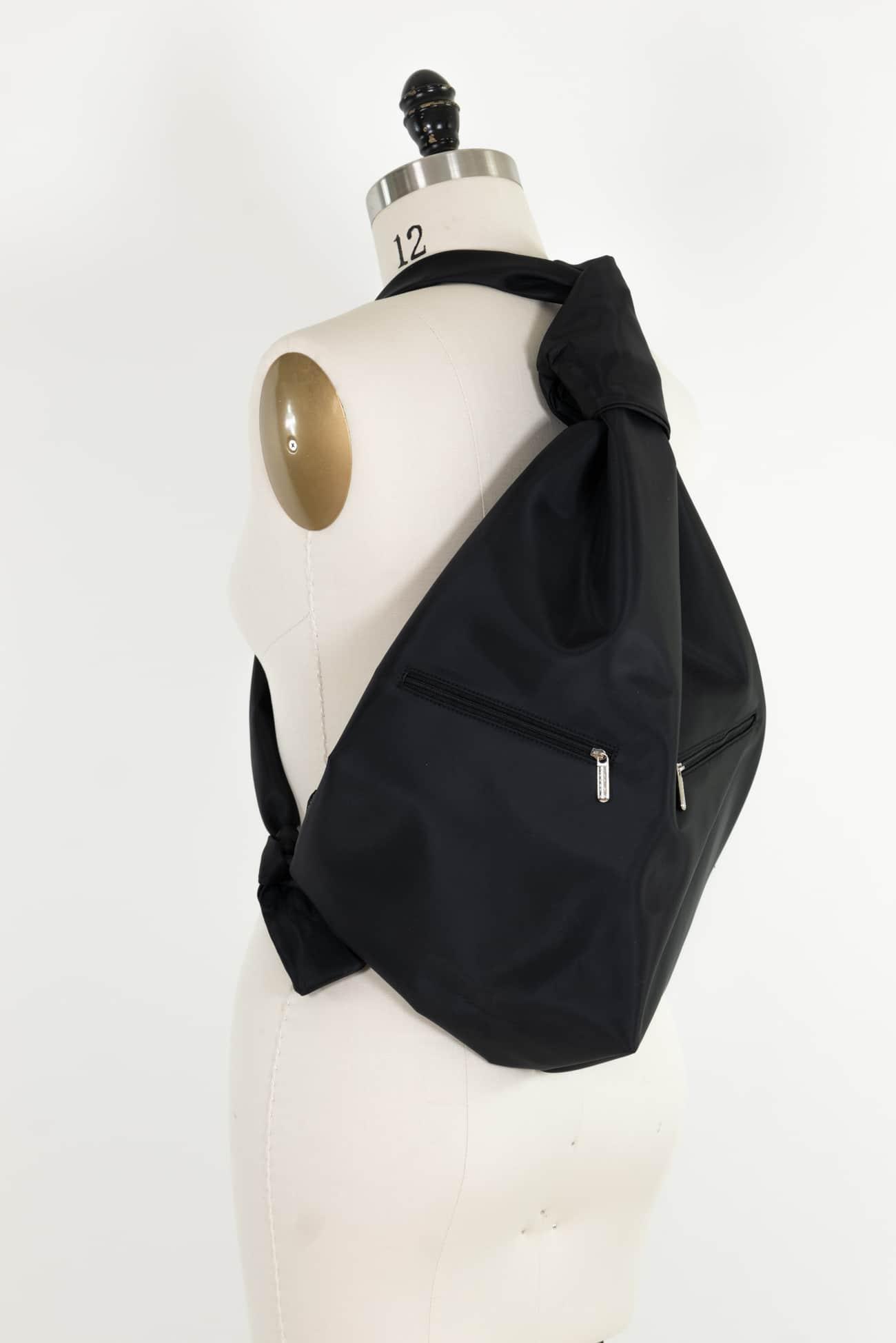 Groom Black Large Microfiber Backpack - Marcy Tilton Fabrics
