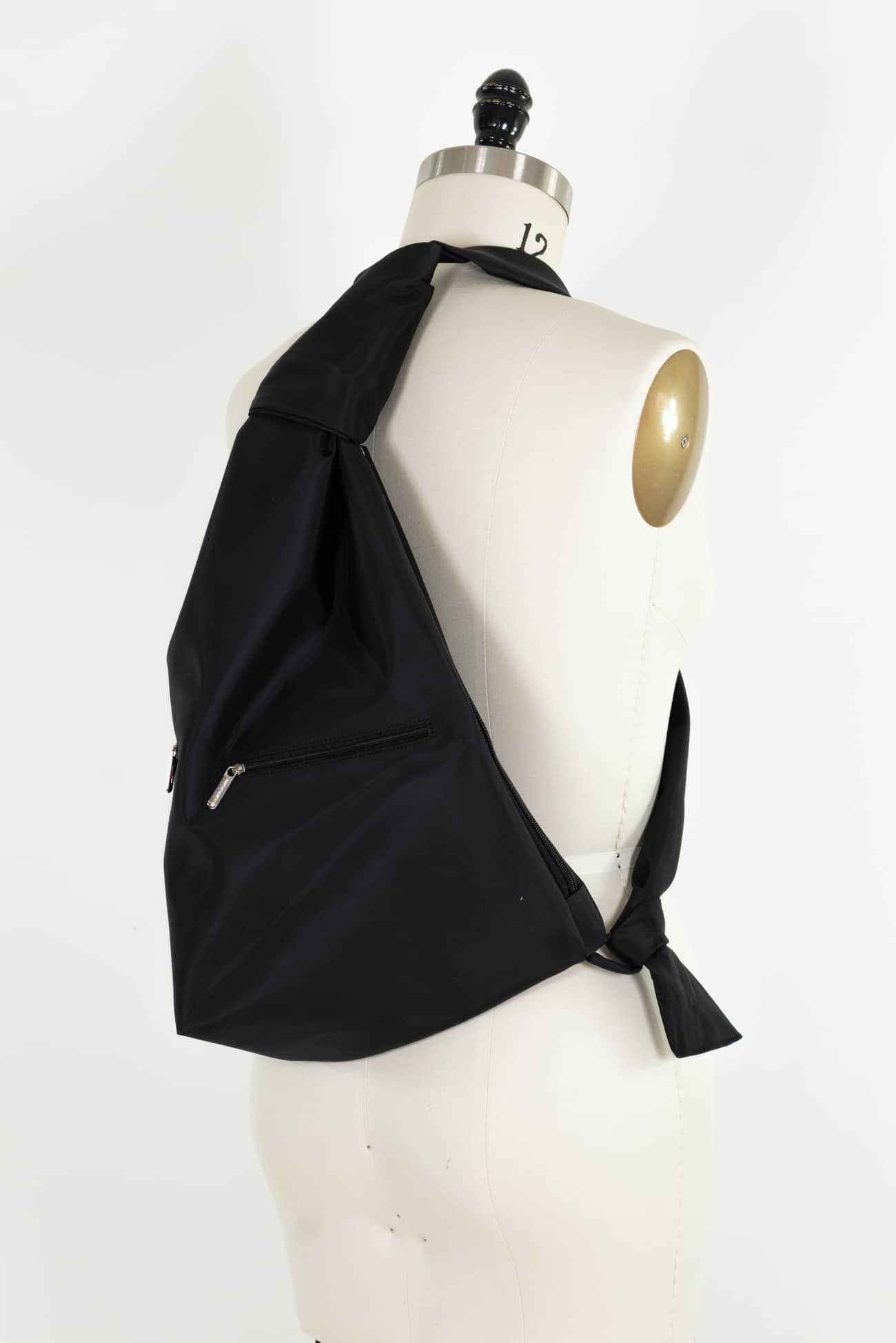 Groom Black Large Microfiber Backpack - Marcy Tilton Fabrics