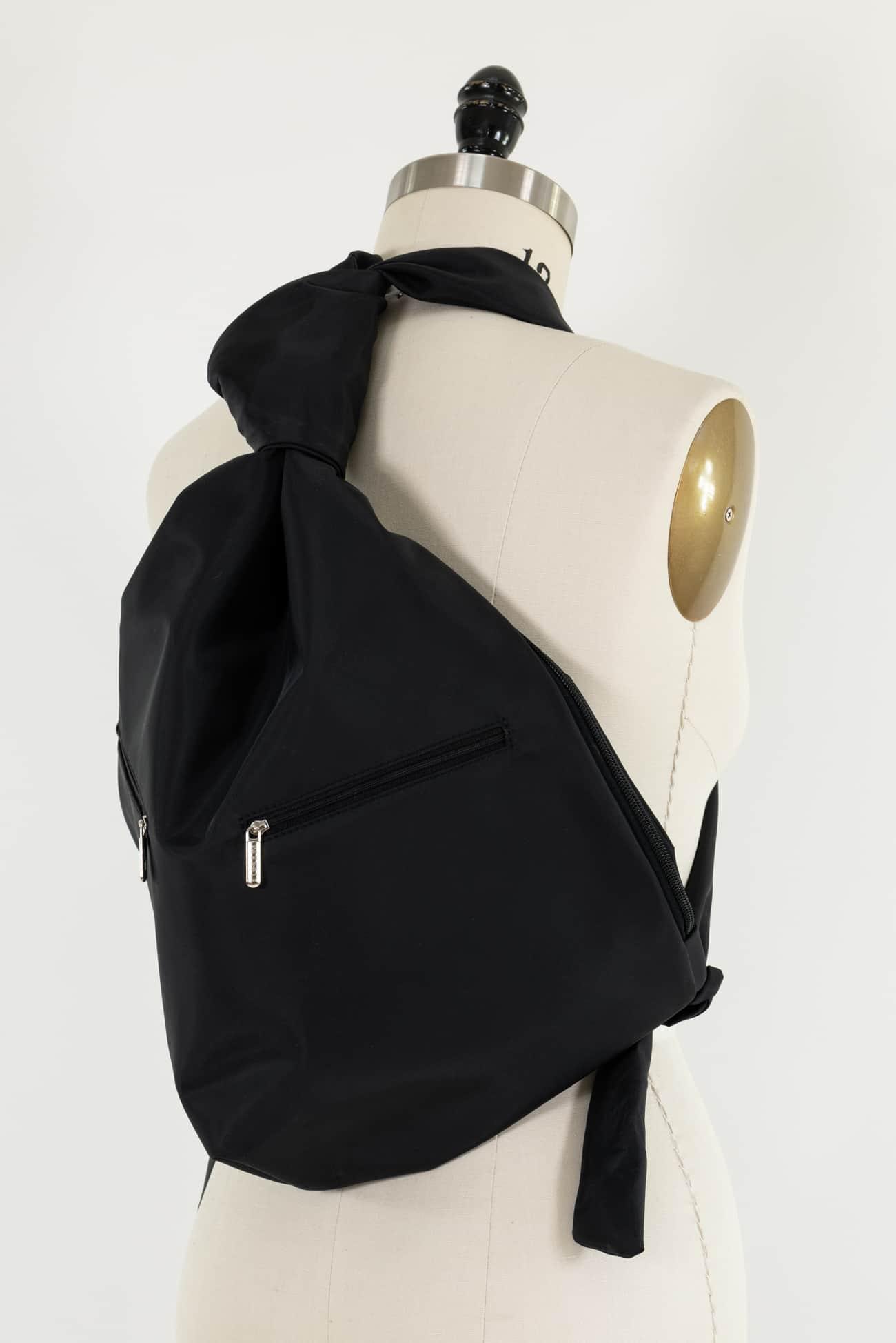 Groom Black Large Microfiber Backpack - Marcy Tilton Fabrics