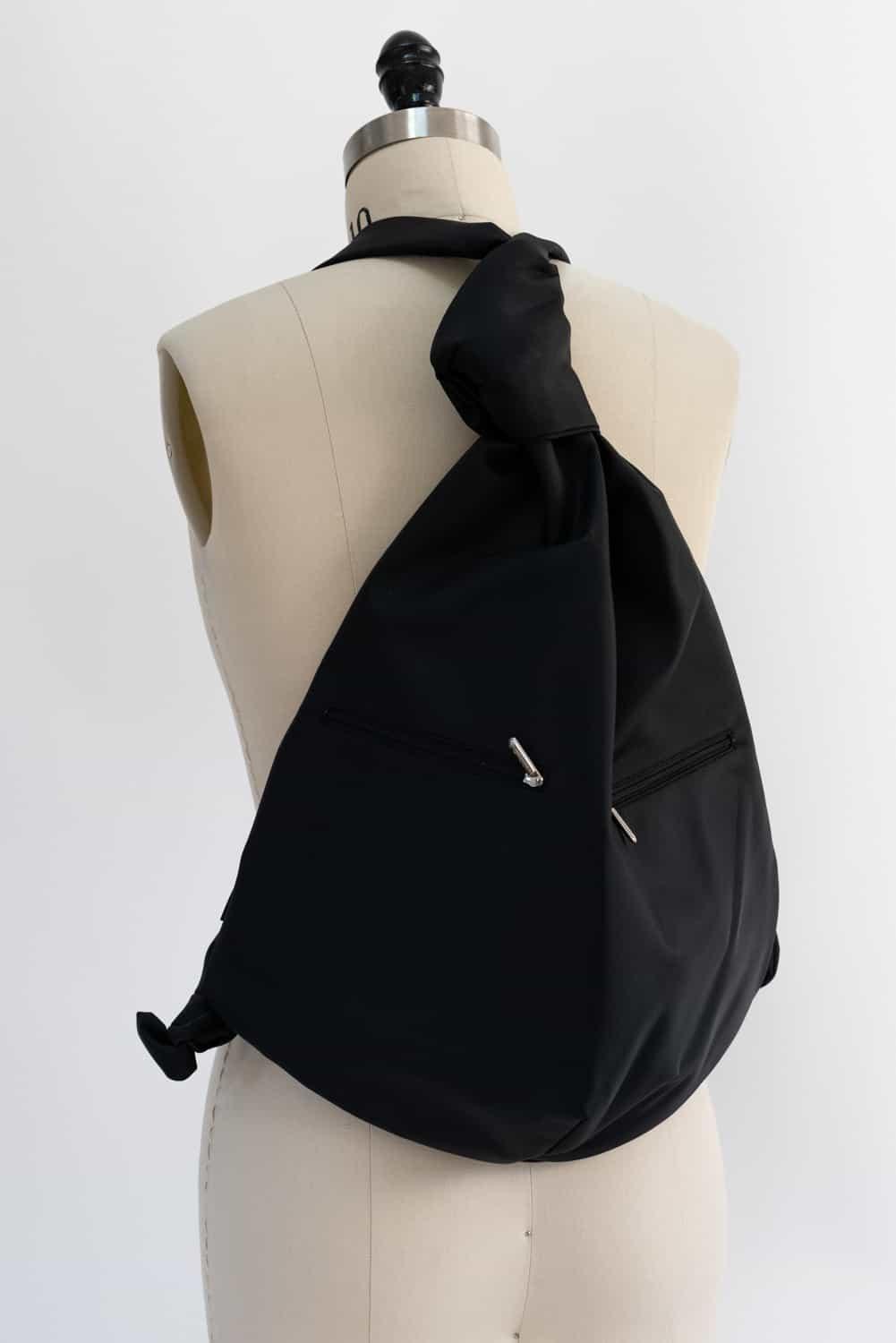 Groom Black Large Microfiber Backpack - Marcy Tilton Fabrics