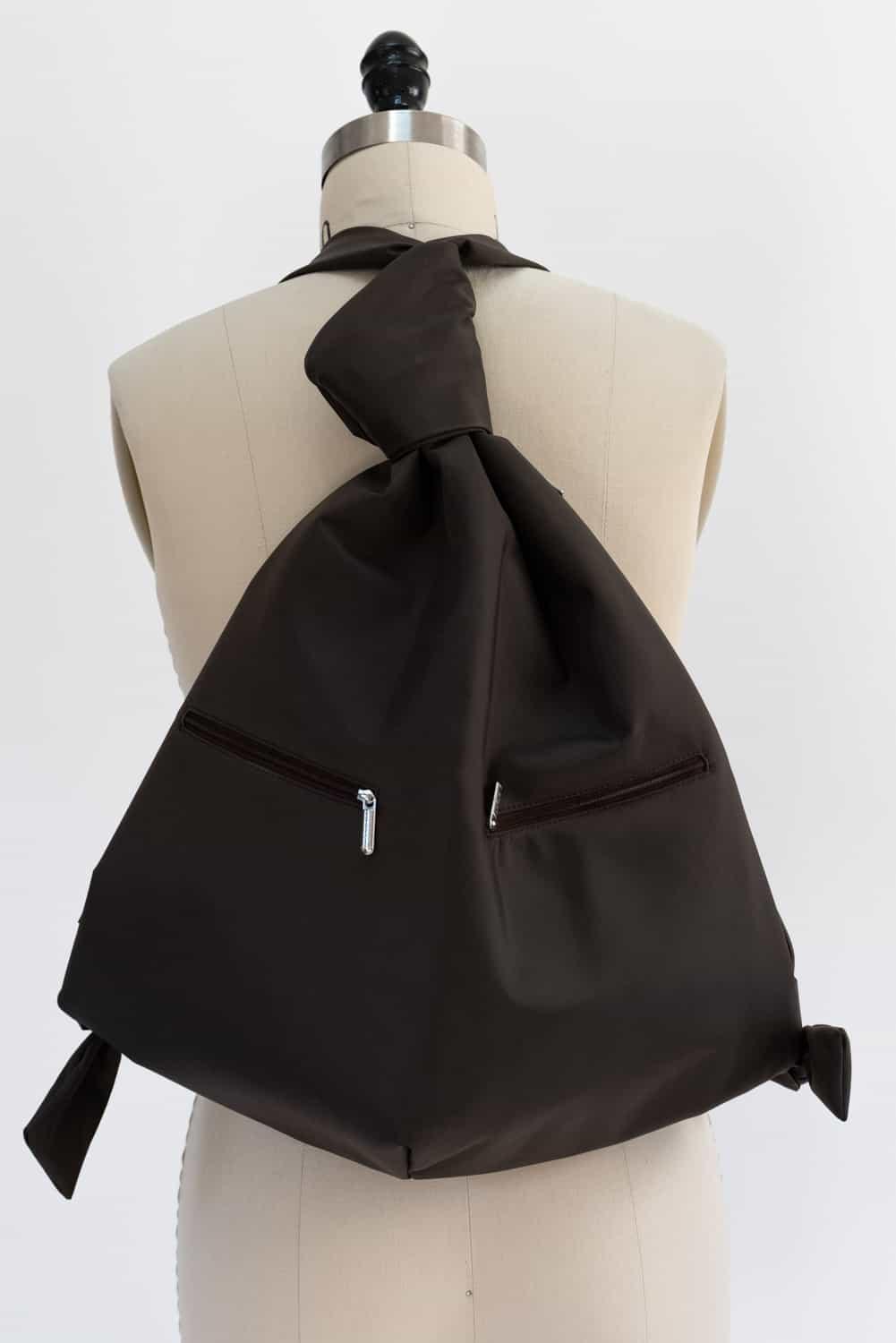 Groom Brown Large Microfiber Backpack - Marcy Tilton Fabrics