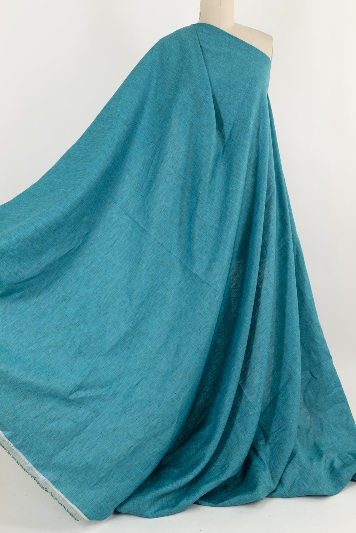 Lydia Teal Linen Woven - Marcy Tilton Fabrics