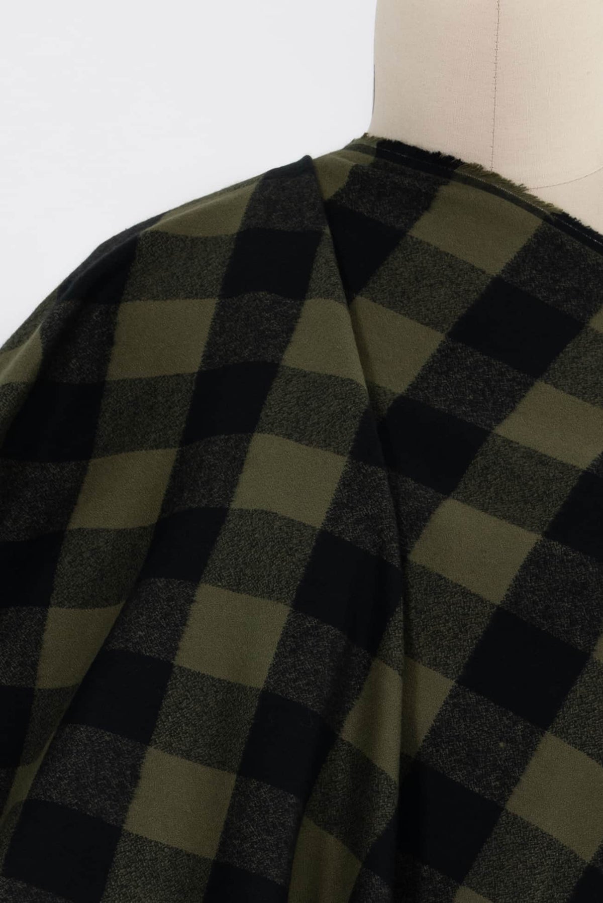 Olive Buffalo Checks Cotton Flannel Woven - Marcy Tilton Fabrics