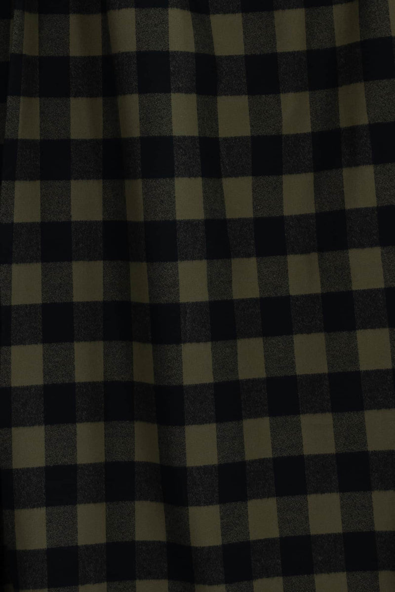 Olive Buffalo Checks Cotton Flannel Woven - Marcy Tilton Fabrics