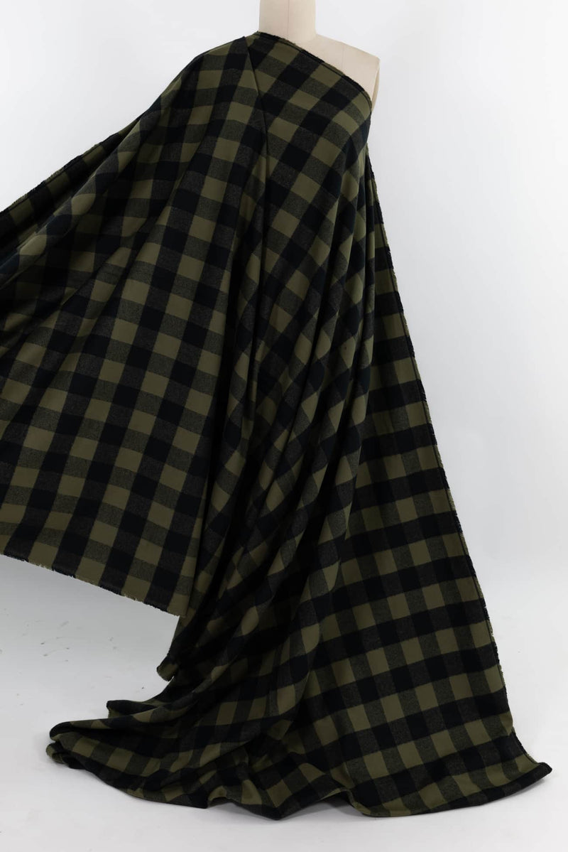 Olive Buffalo Checks Cotton Flannel Woven - Marcy Tilton Fabrics