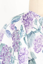 Purple Hydrangeas Linen Woven - Marcy Tilton Fabrics