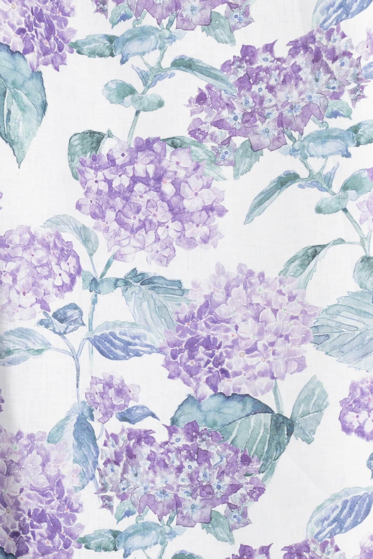 Purple Hydrangeas Linen Woven - Marcy Tilton Fabrics