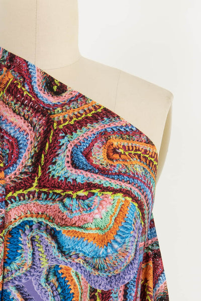 Rainbow Faux Crochet Japanese Cotton - Marcy Tilton Fabrics