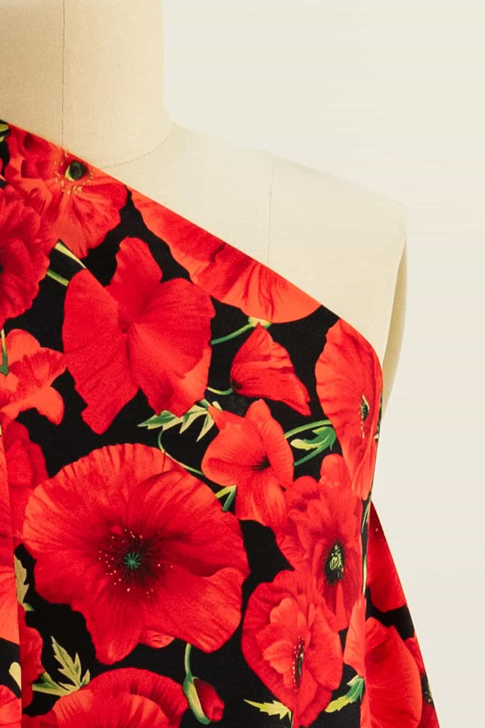 Red Poppies Stretch Cotton Woven - Marcy Tilton Fabrics
