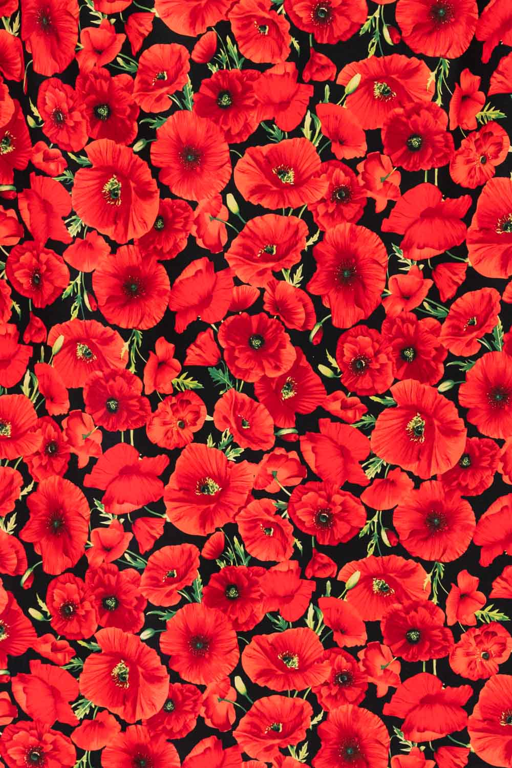 Red Poppies Stretch Cotton Woven - Marcy Tilton Fabrics
