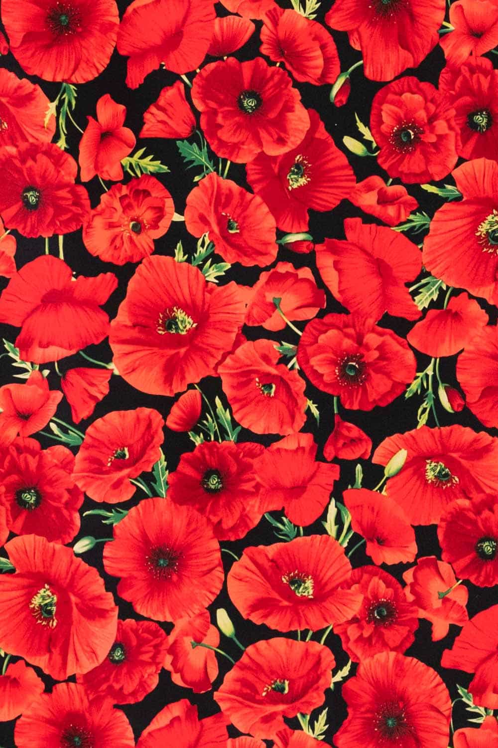 Red Poppies Stretch Cotton Woven - Marcy Tilton Fabrics