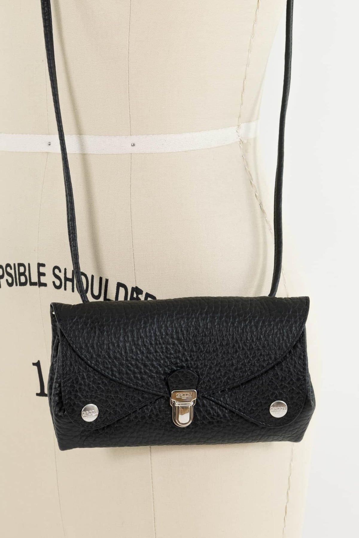 Retro Black Leather GROOM Bag - Marcy Tilton Fabrics