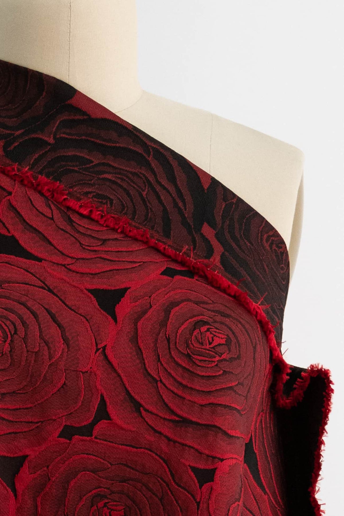 Rose Red Brocade Woven - Marcy Tilton Fabrics