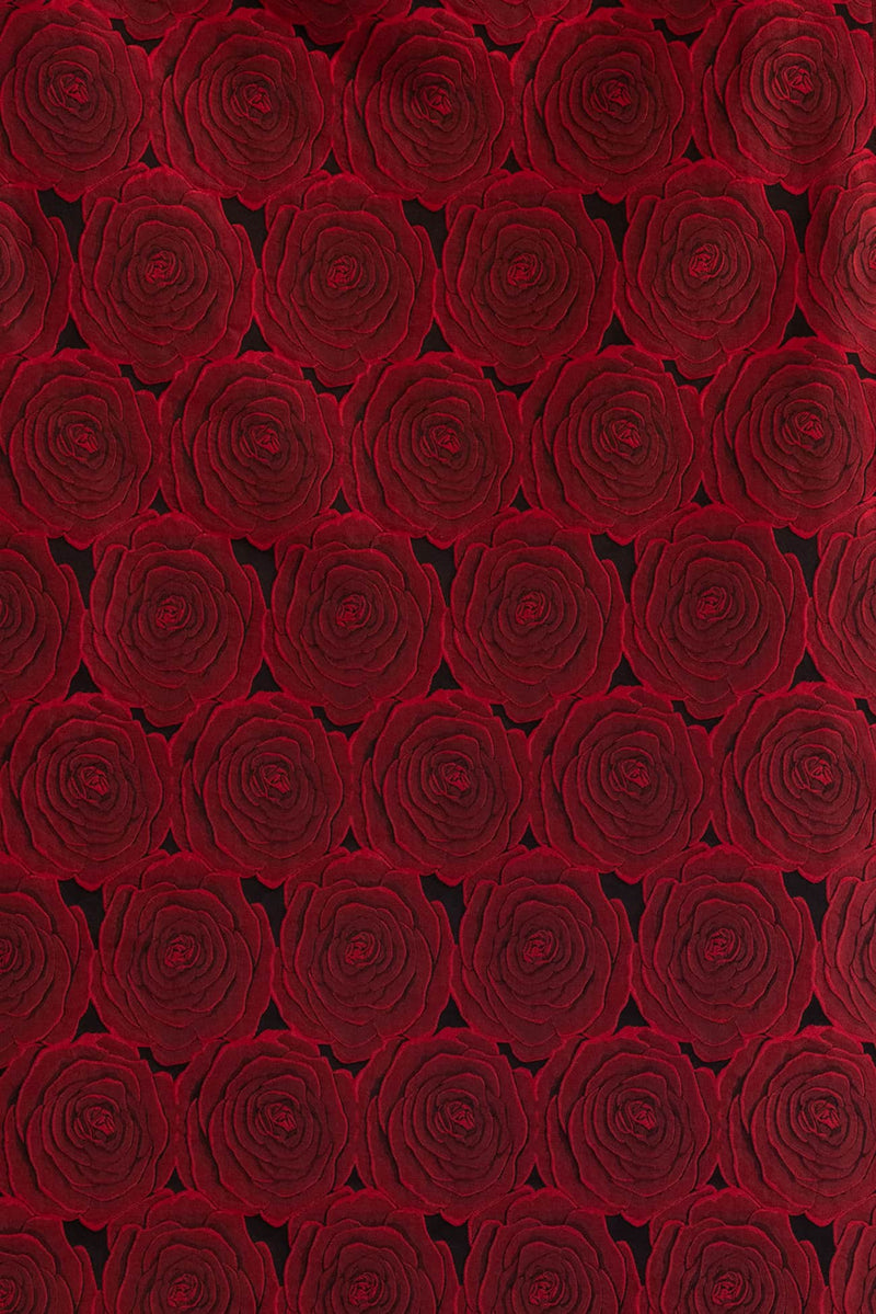 Rose Red Brocade Woven - Marcy Tilton Fabrics