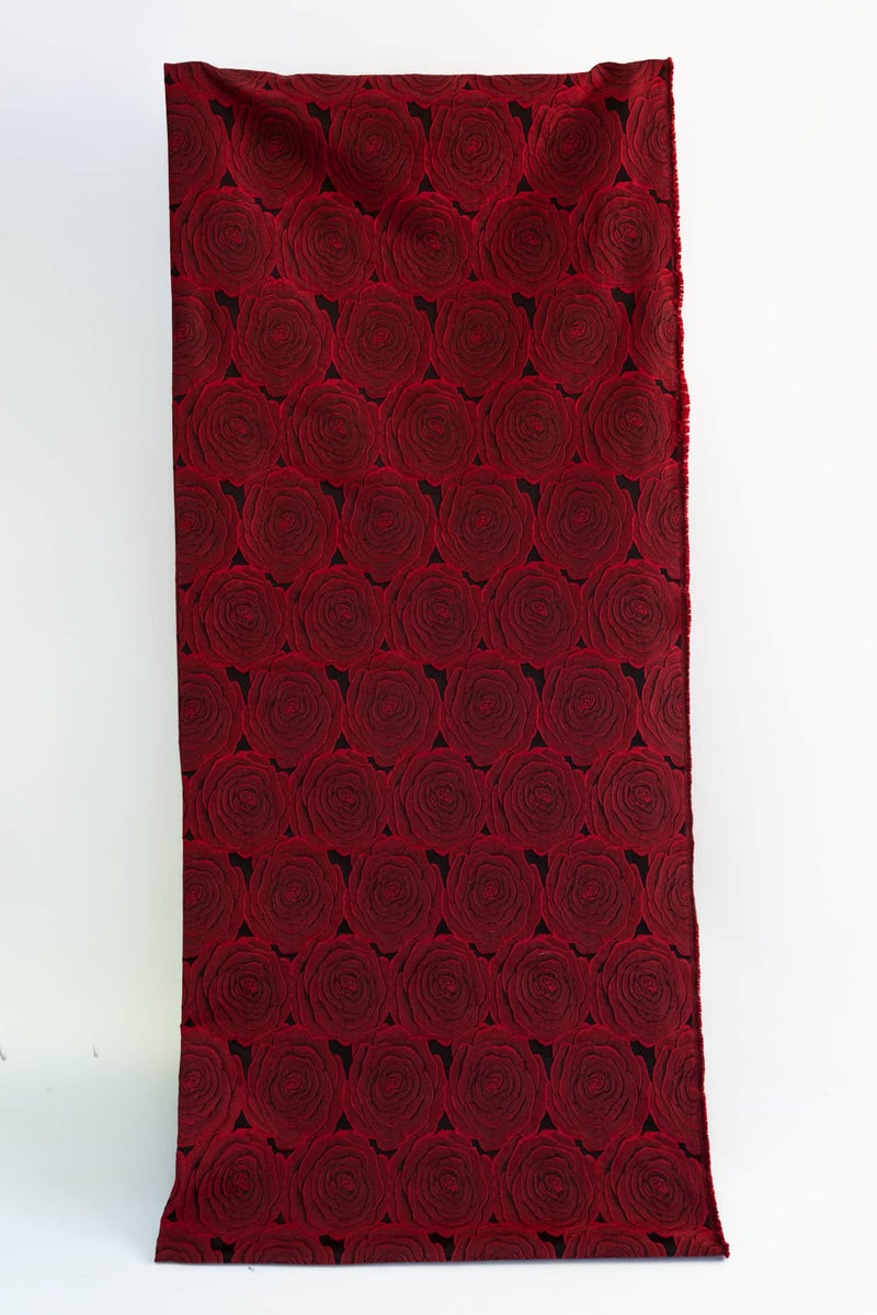 Rose Red Brocade Woven - Marcy Tilton Fabrics