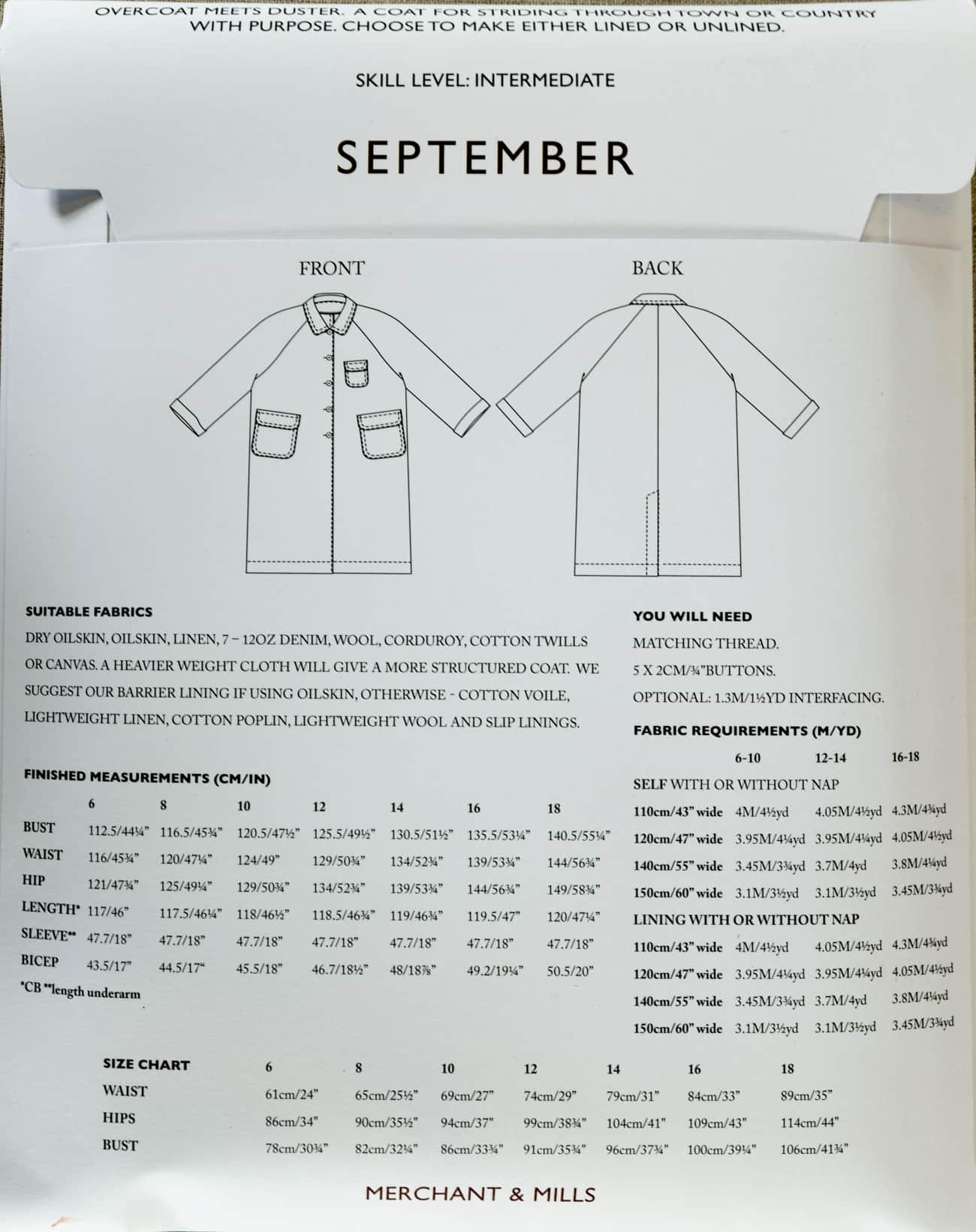 The September Coat Pattern - Marcy Tilton Fabrics