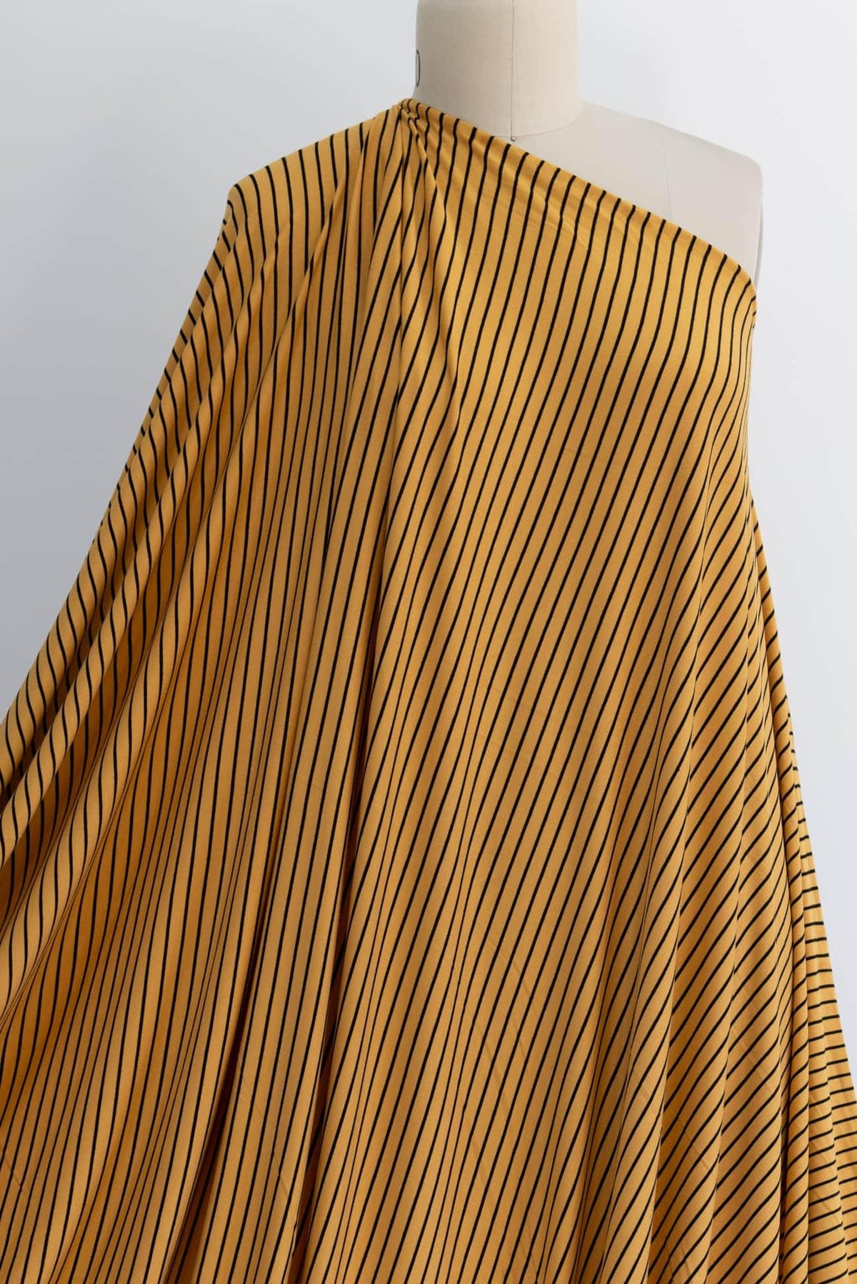 Tumeric Stripe Bamboo Rayon/Spandex Knit - Marcy Tilton Fabrics