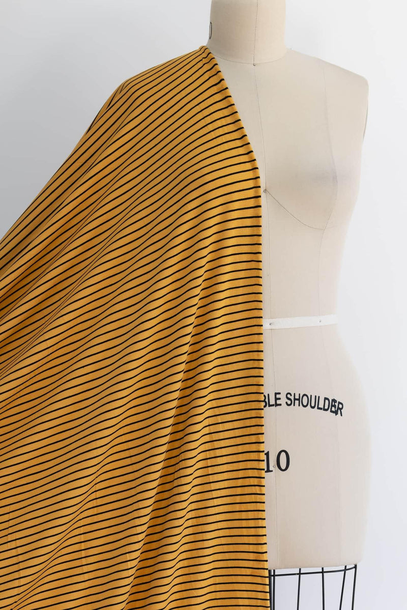 Tumeric Stripe Bamboo Rayon/Spandex Knit - Marcy Tilton Fabrics