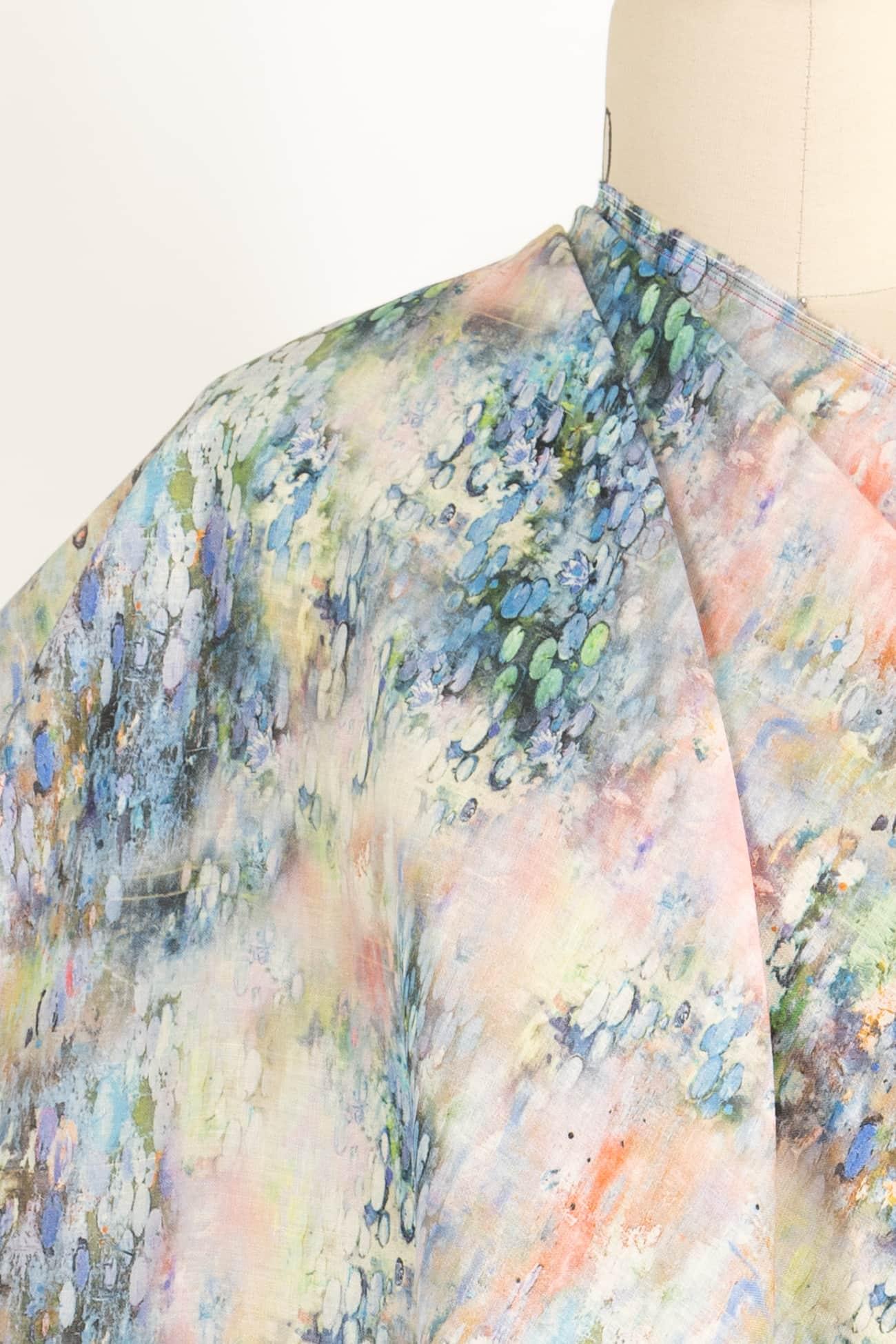 Waterlilies Linen Woven - Marcy Tilton Fabrics