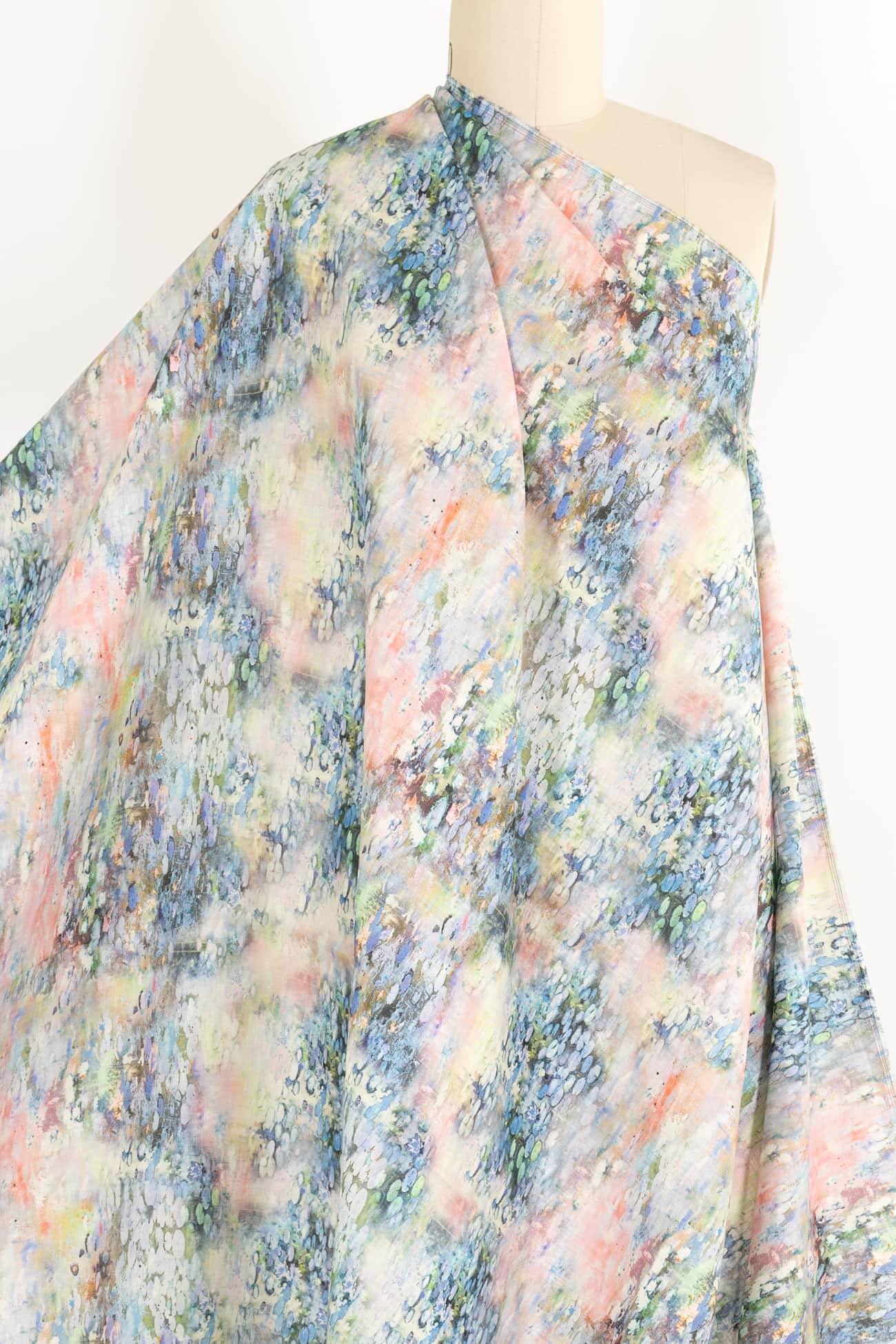 Waterlilies Linen Woven - Marcy Tilton Fabrics