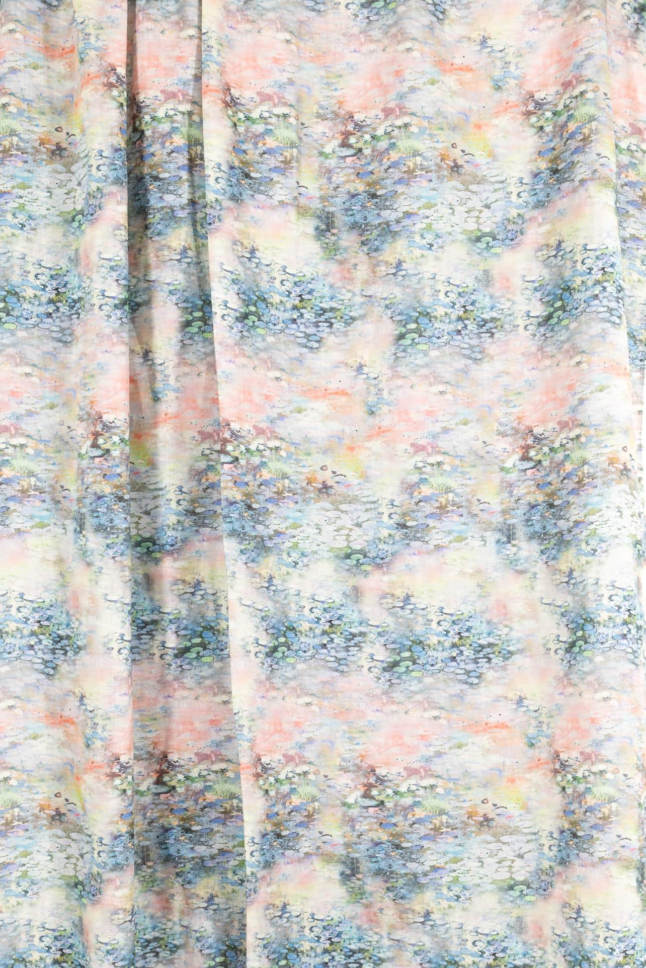 Waterlilies Linen Woven - Marcy Tilton Fabrics